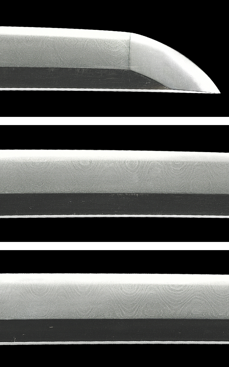 矢尻　鐵鏃　無銘　年代不明　D 刀(月山綾杉鍛え) (太刀銘)大阪住月山貞勝謹作(花押) Katana