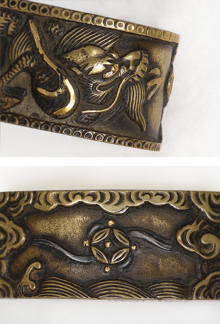 縁頭：珠追龍図 Fuchigashira:Tamaoi Ryu Zu