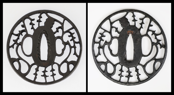 鍔：柳樹蹴鞠透図 Tsuba:Ryuju Kemari Sukashi Zu