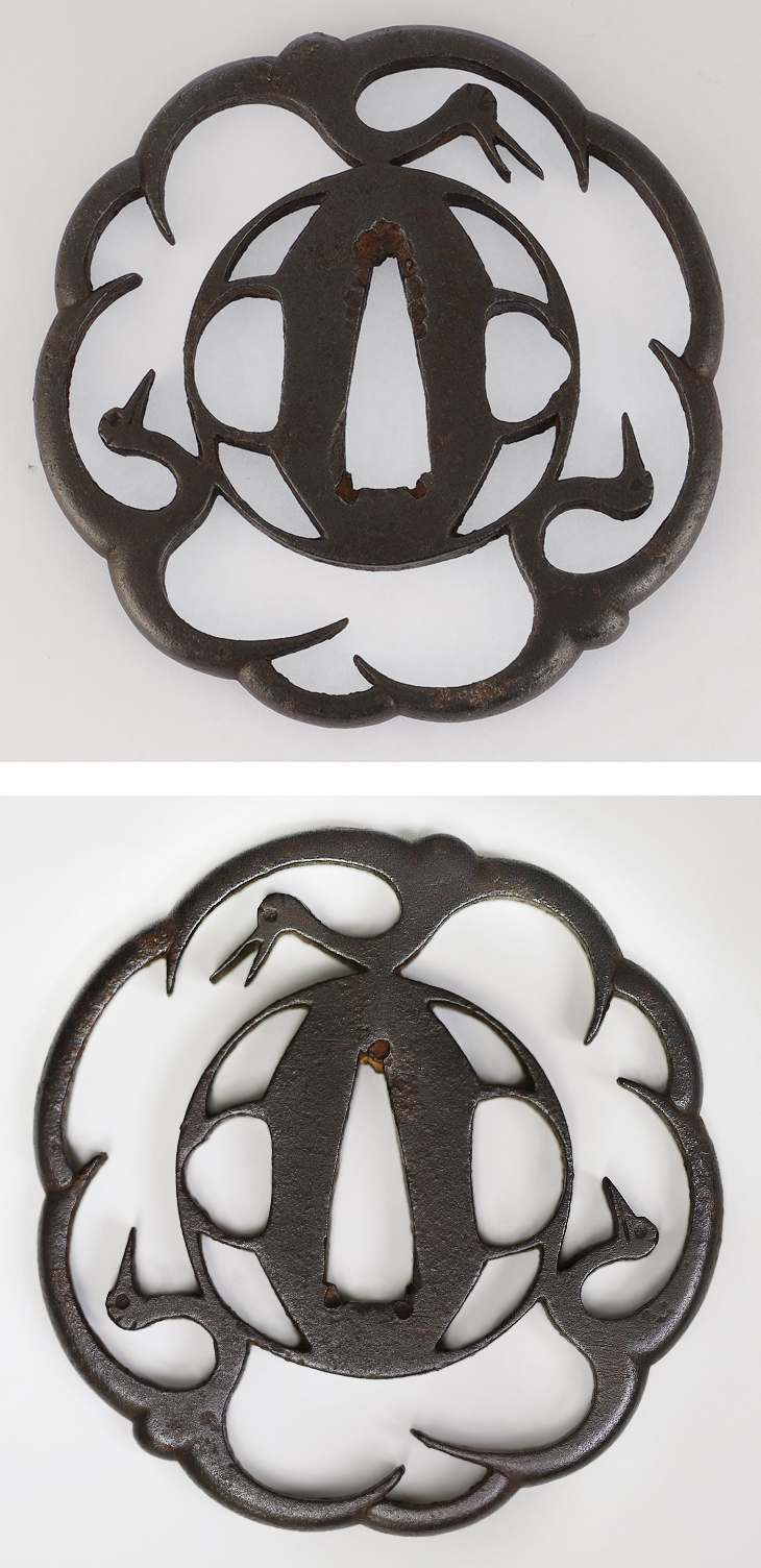鍔：三羽鶴透図 Tsuba:Sanwa Tsuru Sukashi Zu
