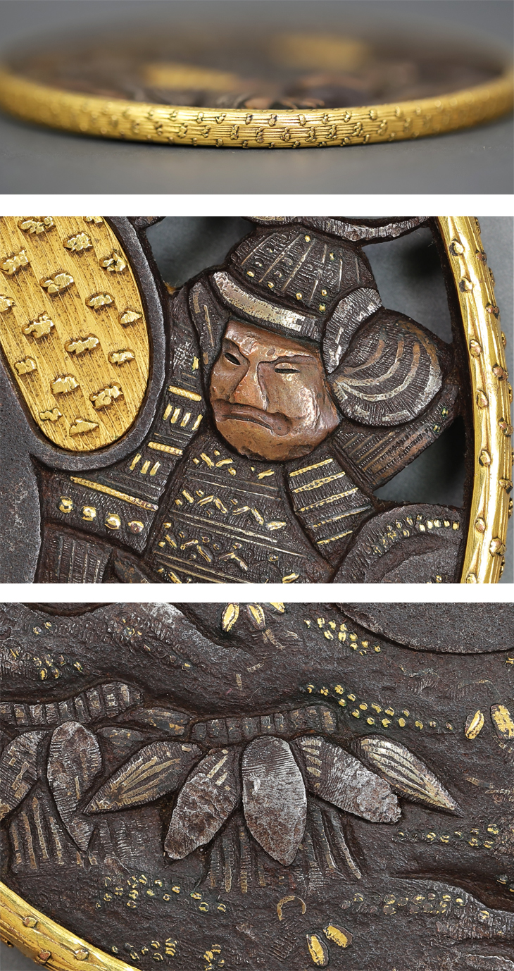 鍔：碁盤忠信図 Tsuba:Goban Tadanobu Zu