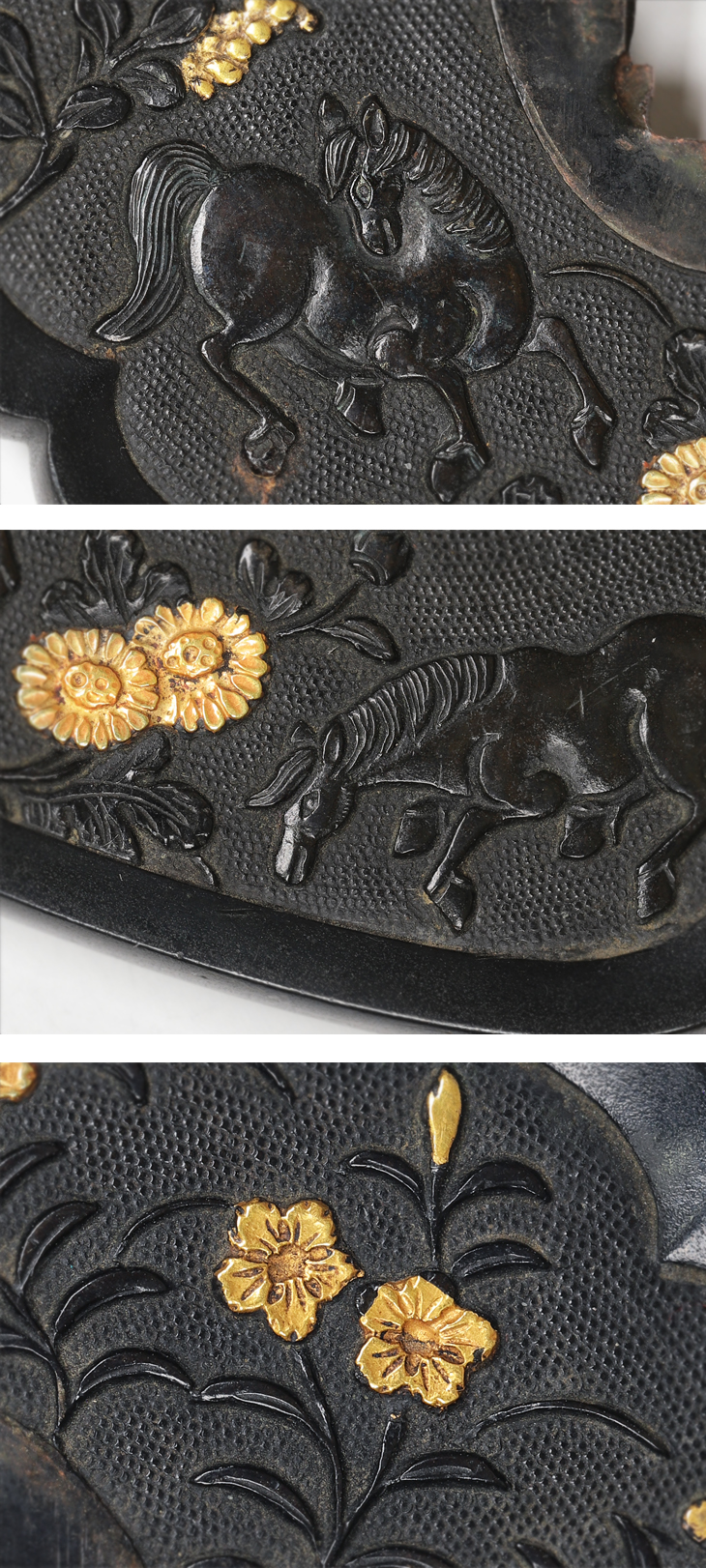 鍔：秋草遊馬図 Tsuba:Akikusa Yuma Zu