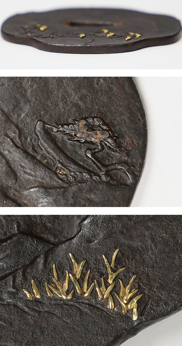 鉄鍔、鉄地に夫婦雉に秋草図 鉄鍔、鉄地に夫婦雉に秋草図 - メルカリ