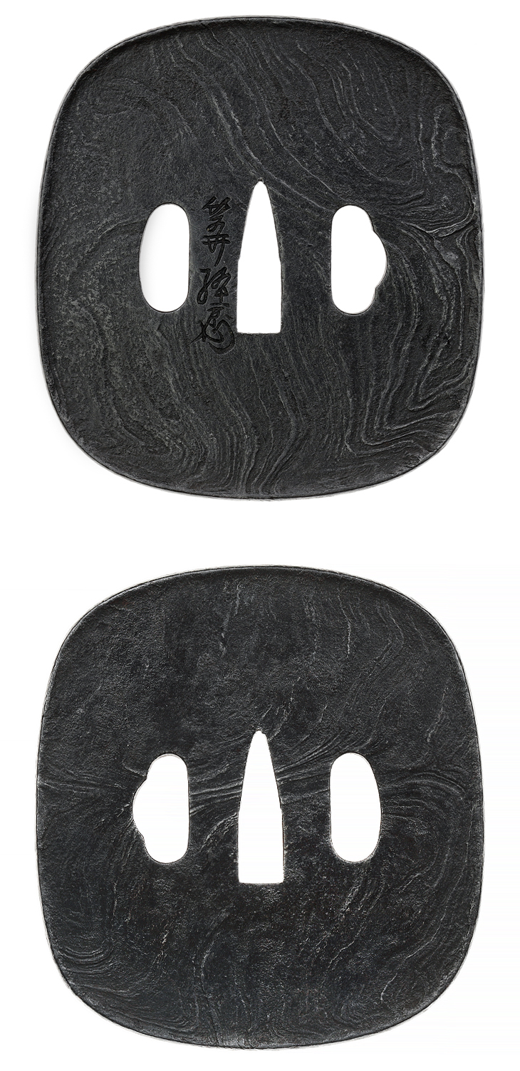 目抜　鍔 鍔：杢目文図 Tsuba:Mokumemon Zu