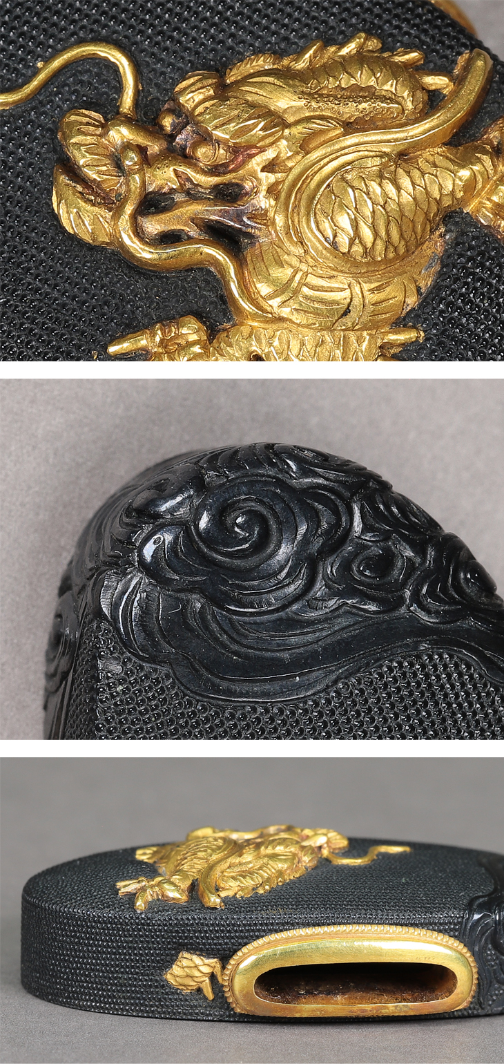 縁頭：雲龍図 Fuchigashira:Unryu Zu