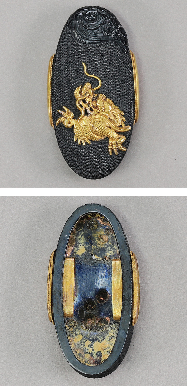 縁頭：雲龍図 Fuchigashira:Unryu Zu