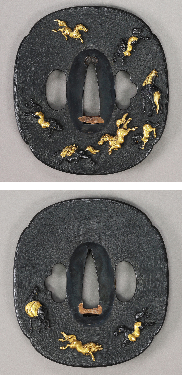 鍔　英政 鍔 英政 Edo period antique Tsuba for Samurai Sword (T-726) | Samurai