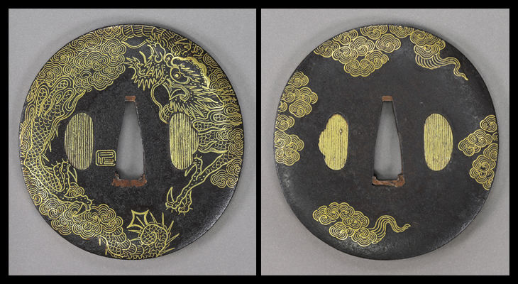 鍔：雲龍図 Tsuba:Unryu Zu