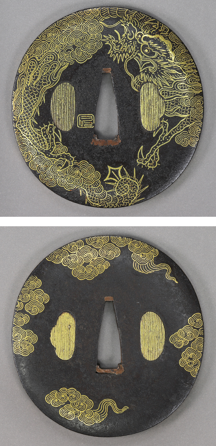 鍔：雲龍図 Tsuba:Unryu Zu