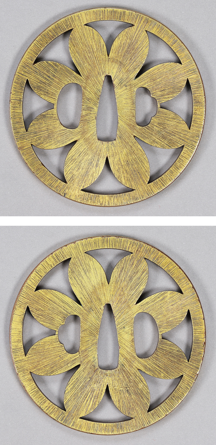 鍔：二天神像飛天図 Tsuba:Kaben Sukashi Zu