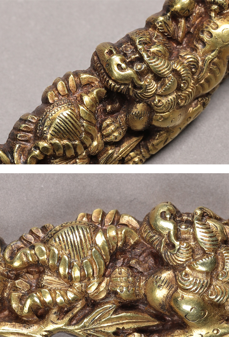 目貫：牡丹獅子図 Menuki:Botan Shishi Zu