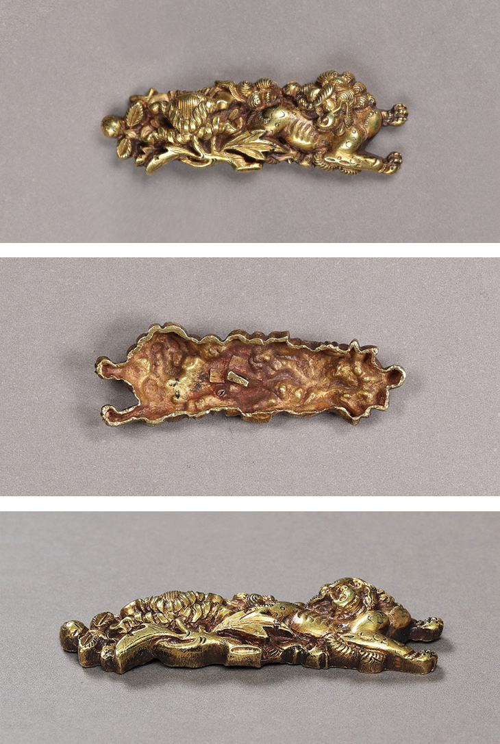 目貫：牡丹獅子図 Menuki:Botan Shishi Zu