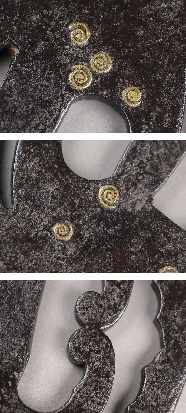 鍔：行合波透渦巻象嵌図 Tsuba:Yukiainami Sukashi Uzumaki Zogan Zu