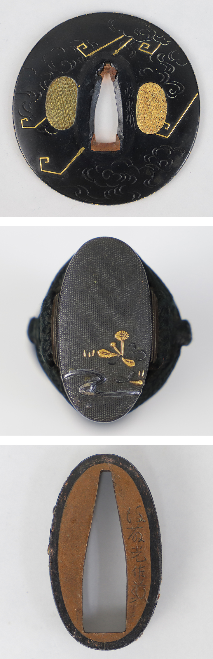 素銅魚子地鍔、植物図 素銅魚子地鍔、植物図 鍔 100選／ホームメイト