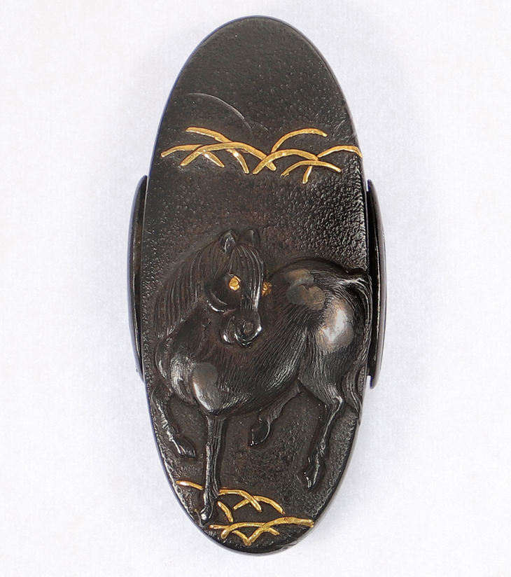 縁頭：野馬図 Fuchigashira:Noba Zu