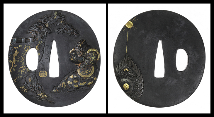鍔　英政 鍔：還城楽図 Tsuba:Genjoraku Zu