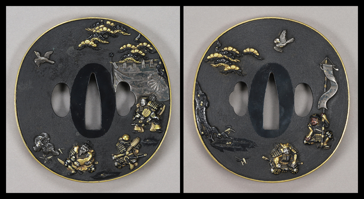 鍔：三韓征伐陣中図 Tsuba:Sankan Seibatsu Jinchu Zu