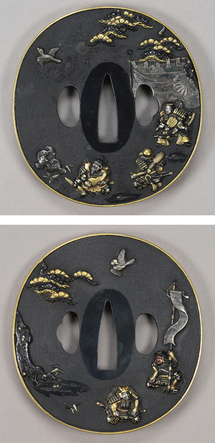 鍔：三韓征伐陣中図 Tsuba:Sankan Seibatsu Jinchu Zu