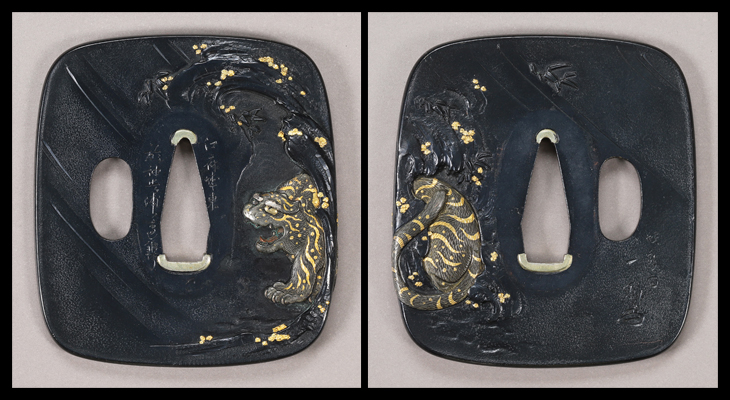 鍔：対蝶透図 Tsuba:Moko Zu