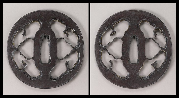 鍔：対蝶透図 Tsuba:Mukai Cho Sukashi Zu