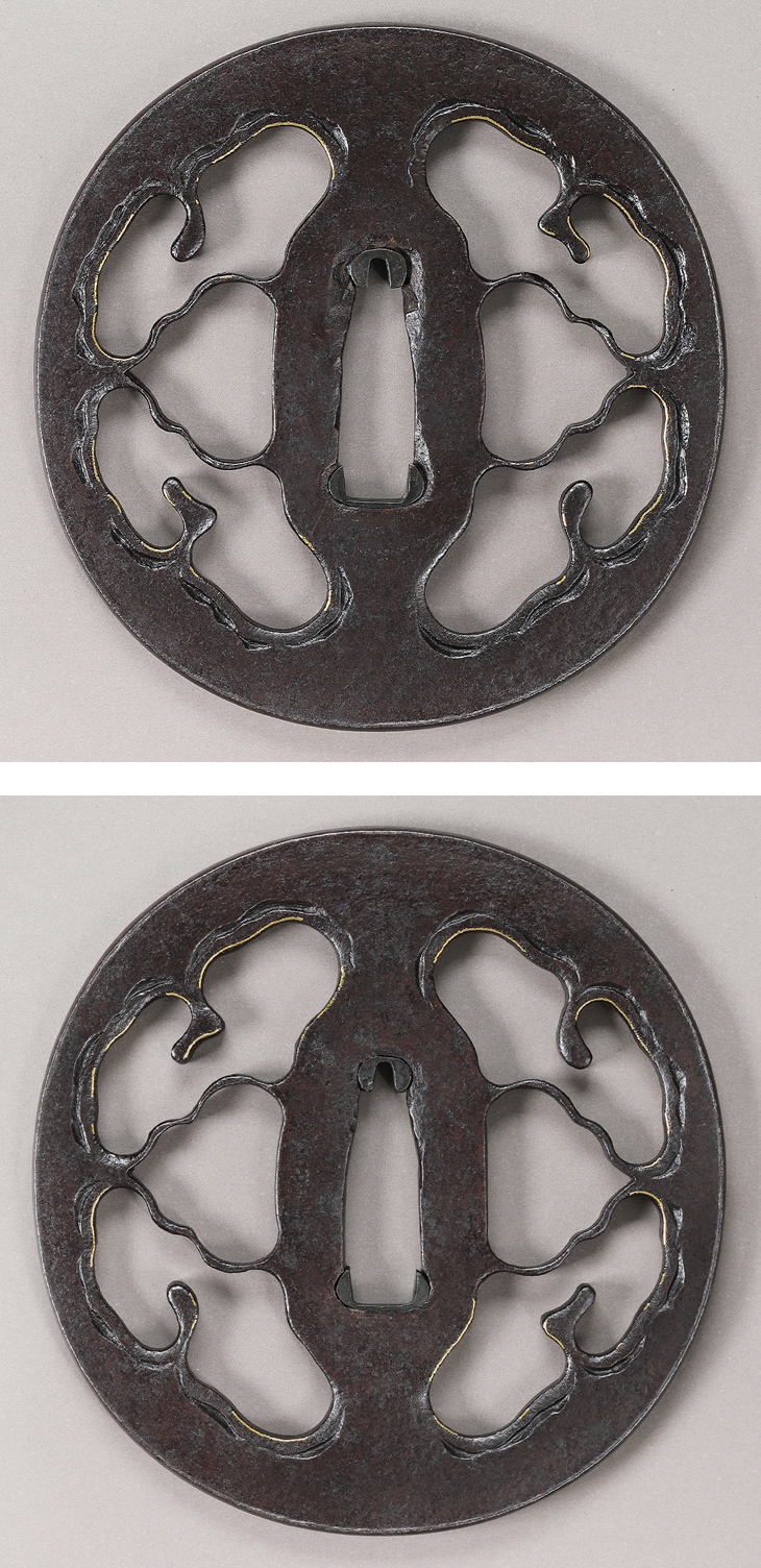 鍔：対蝶透図 Tsuba:Mukai Cho Sukashi Zu