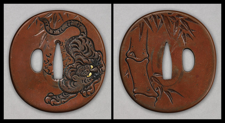 鍔：猛虎図 Tsuba:Moko Zu