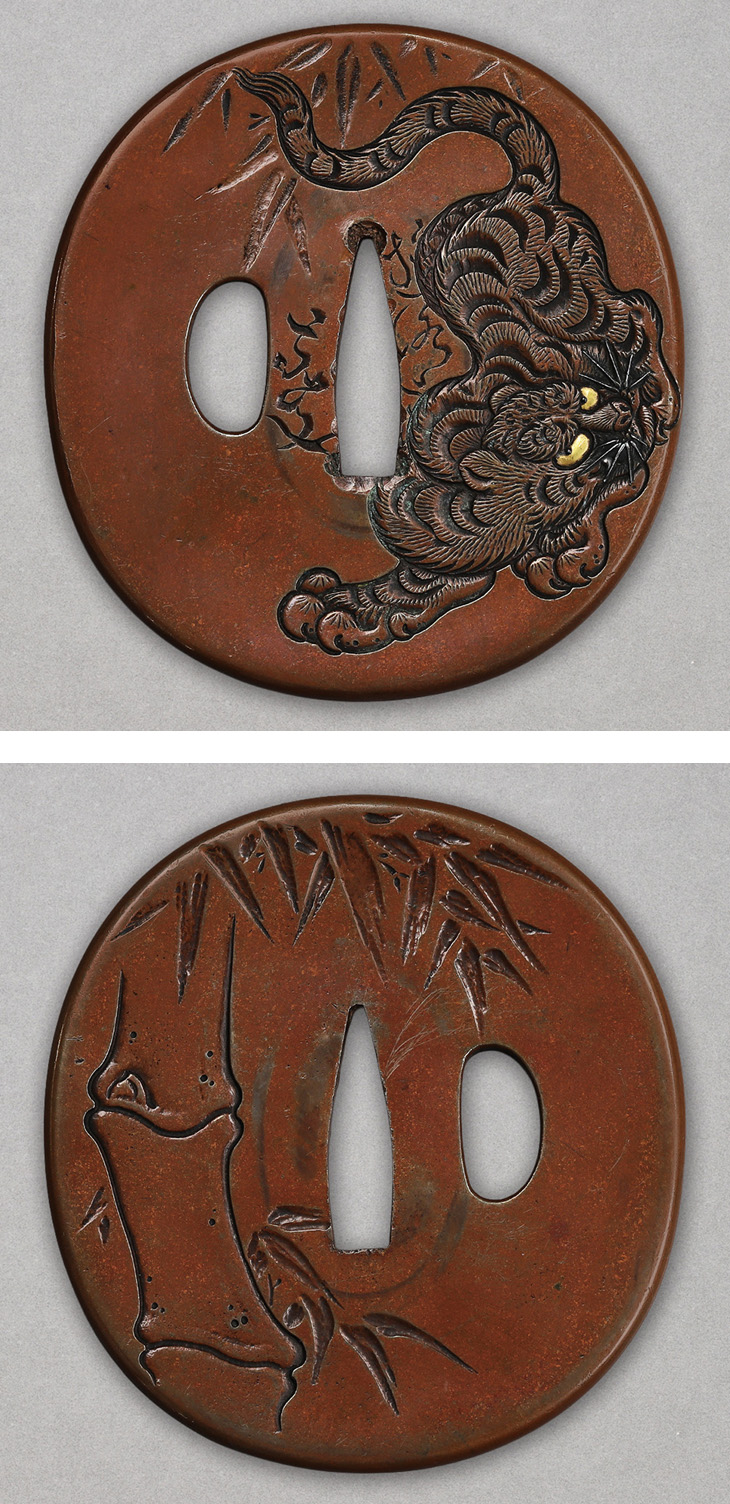 鍔：猛虎図 Tsuba:Moko Zu