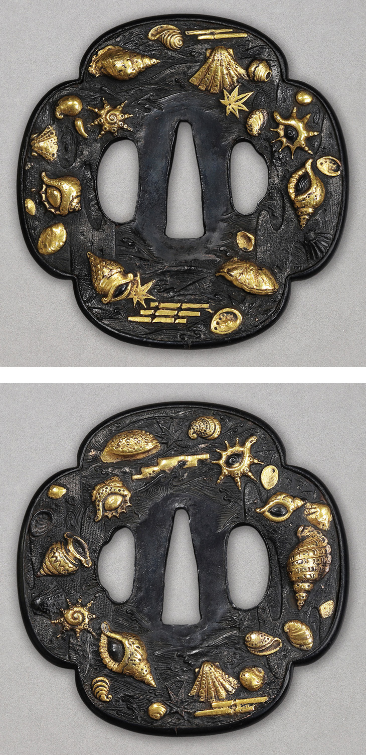 鍔：貝尽図 Tsuba:Kaizukushi Zu